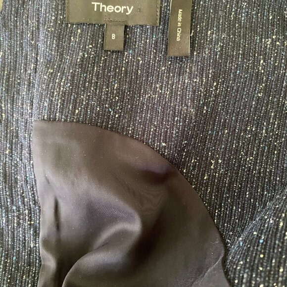 Theory Sleeveless Navy SIZE 8 Sheath Shift Dress Fitted Virgin Wool - Picture 5 of 10
